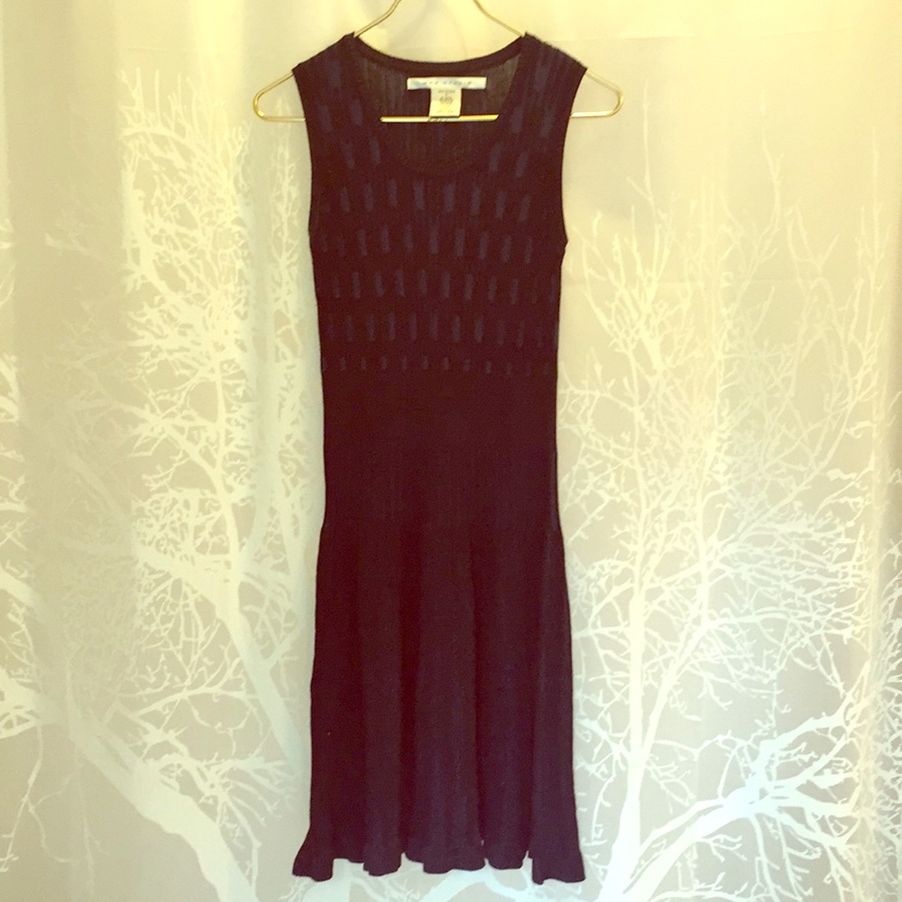 Max Studio Blue/Black Sleeveless Sweater Dress